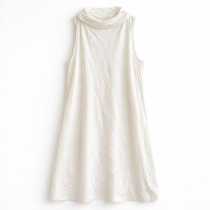 Anthro Akemi + Kin White Sleeveless Cowl Neck Swing Dress Size L